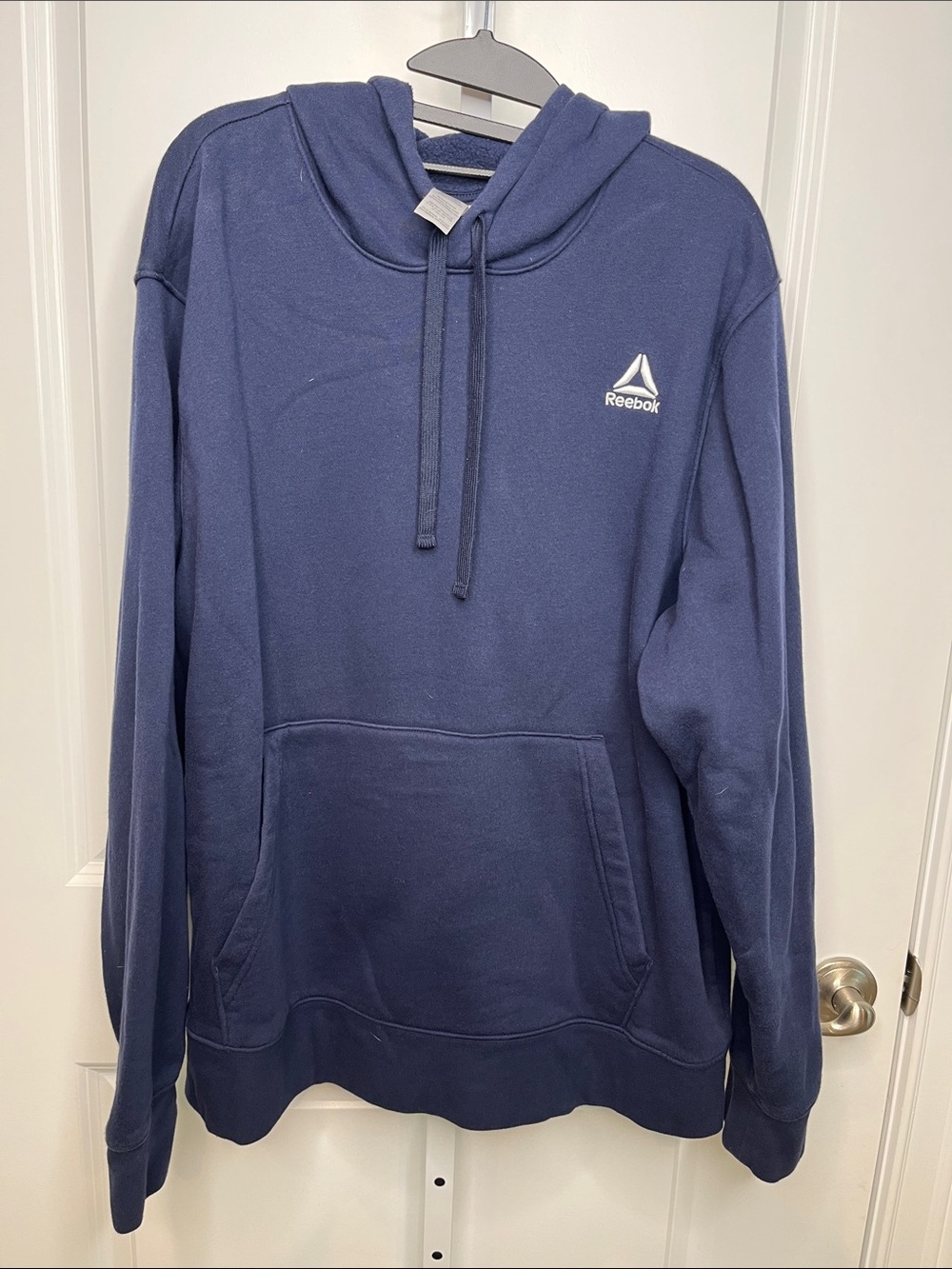 Reebok Navy Pullover Hoodie with Embroidered Small Chest Logo XL